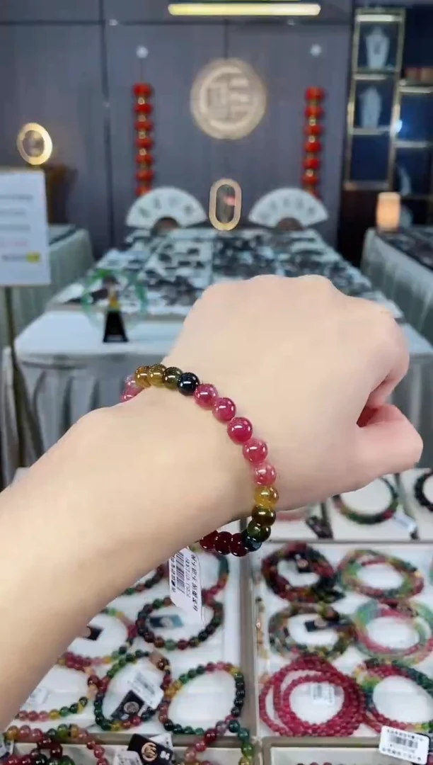 未镶嵌老矿碧玺单圈手串7mm+碧玺hon多样性发货一条
