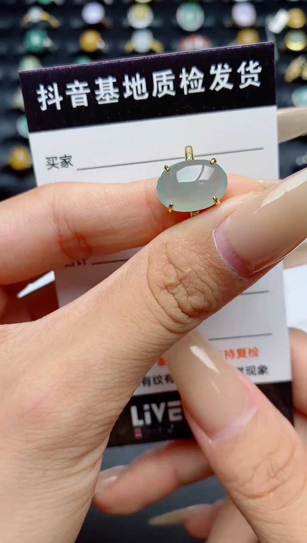 翡翠戒指银S925镶嵌.