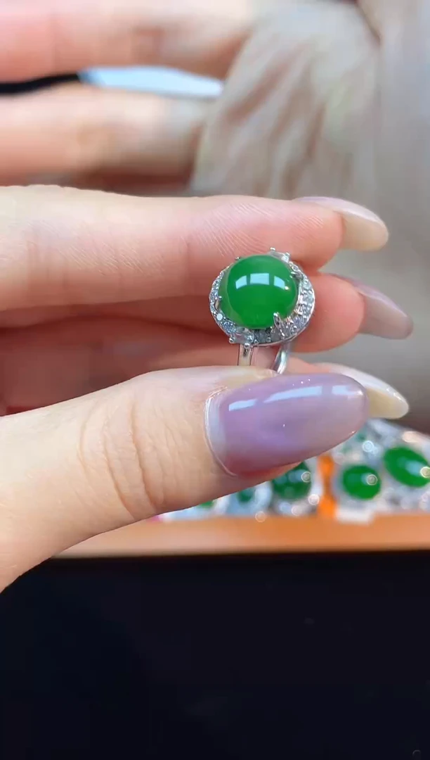 吊坠(不含链)银S925镶嵌翡翠天然翡翠A货