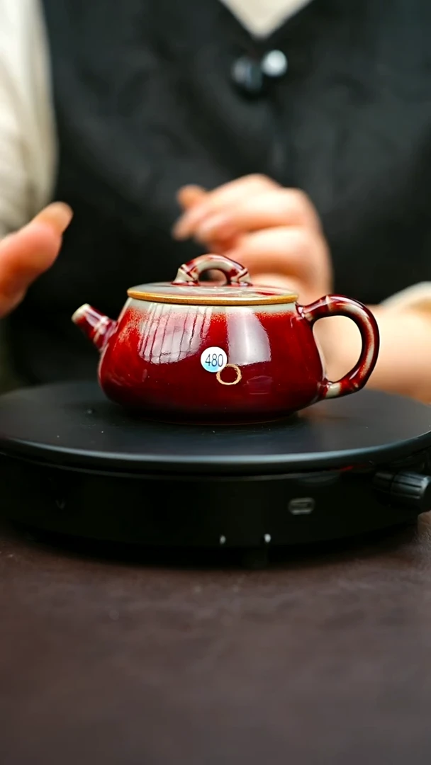 480#原矿钧瓷炉钧釉石瓢壶