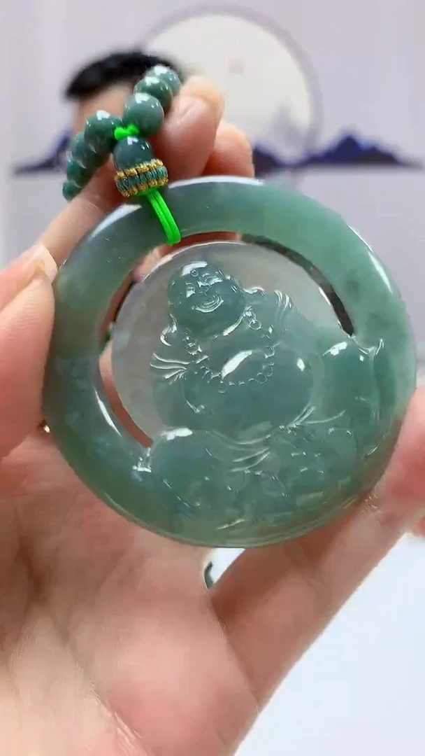 【闪购商品】定制翡翠未镶嵌5152ms-毛货156佛公赠珠链