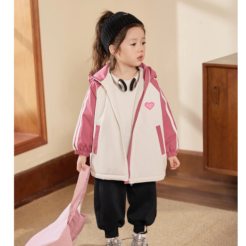 小O宝Okids童装 宝宝条纹卫裤女运动加绒秋冬婴儿裤子 ODK94005