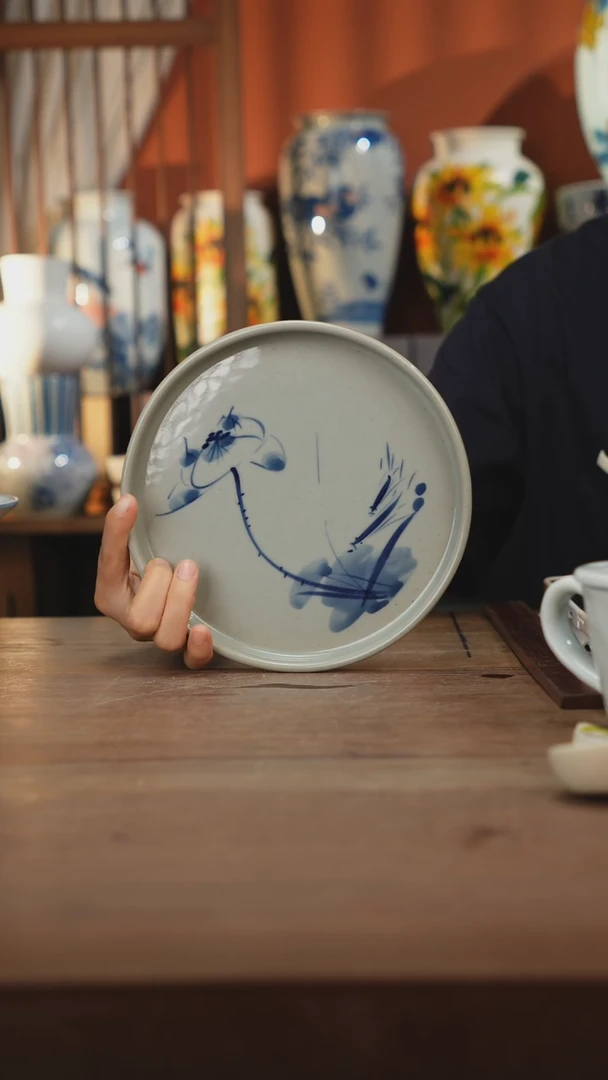 瓷片【简家甄选】景德镇设计师釉下手绘陶瓷餐具