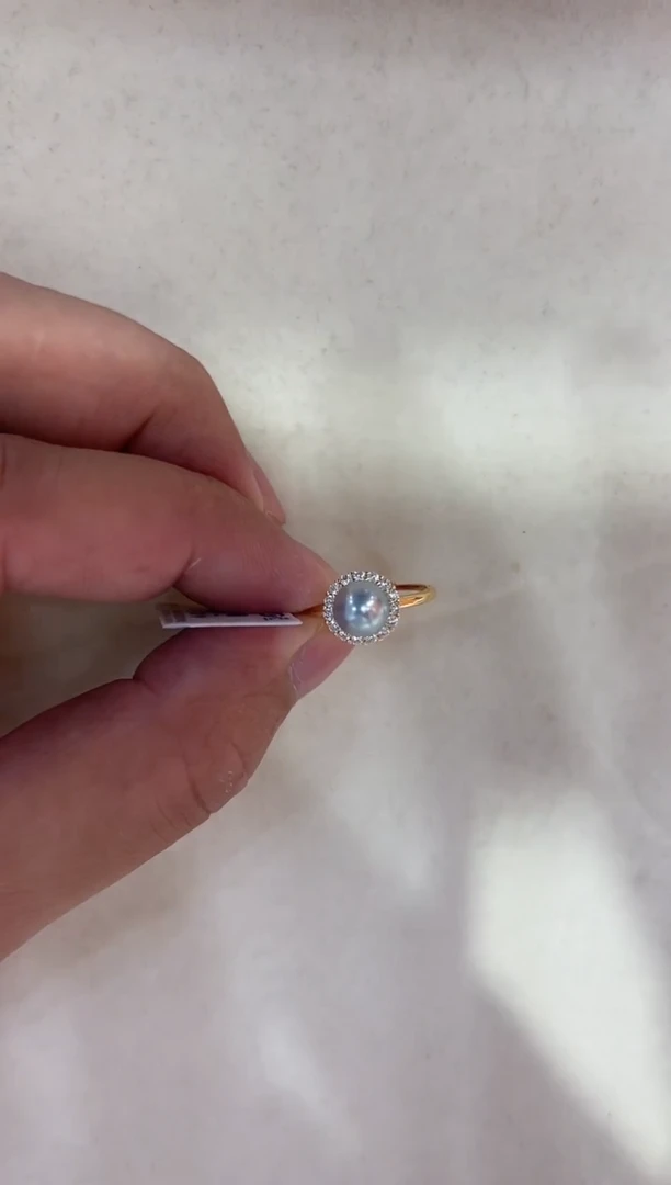 海水珍珠戒指银S925镶嵌非基地不带证书