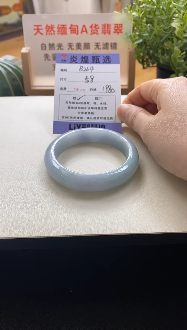 未镶嵌手镯翡翠圈口58编码b264