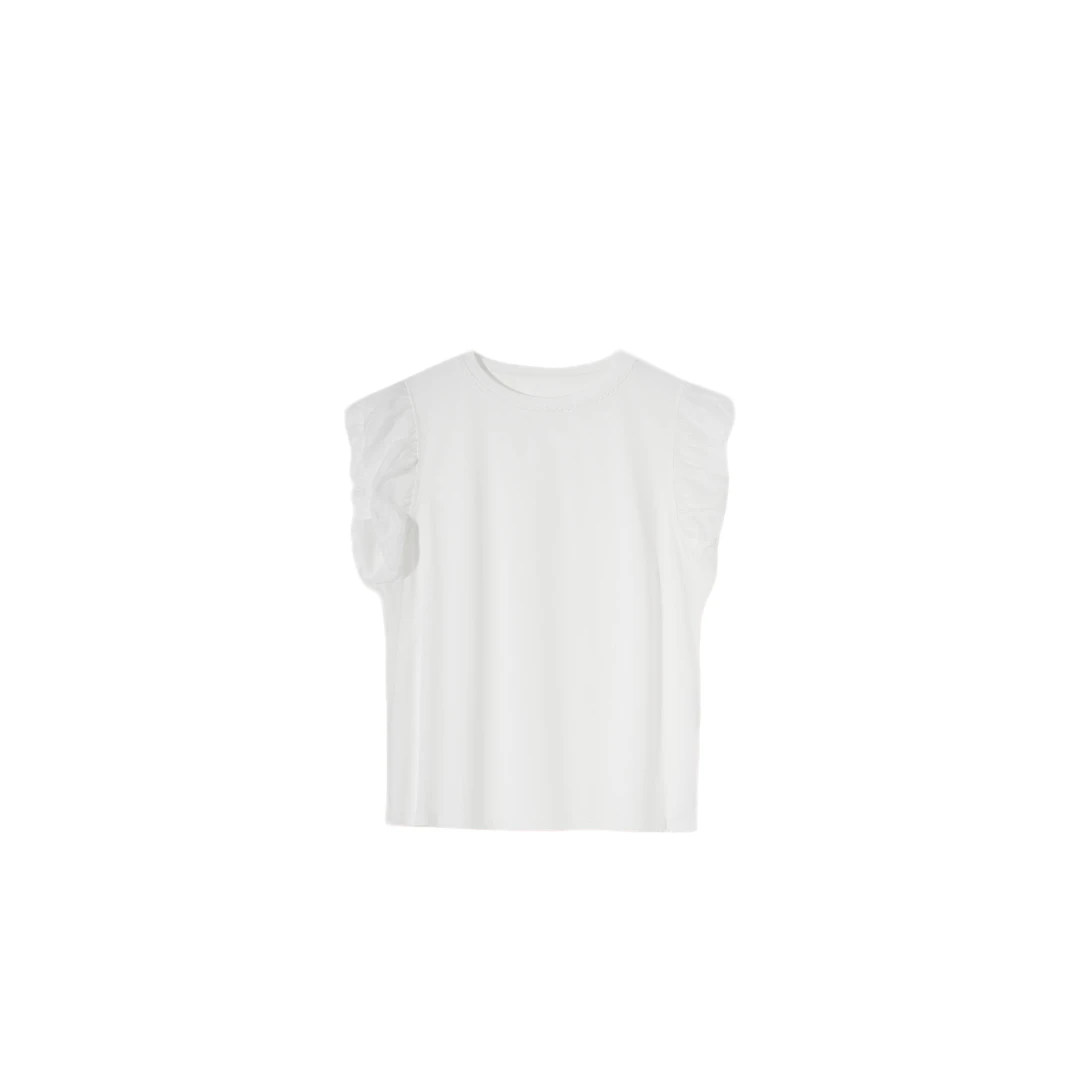 【龙哥专属】T8F20760D泡泡袖圆领设计师款短袖上衣T恤