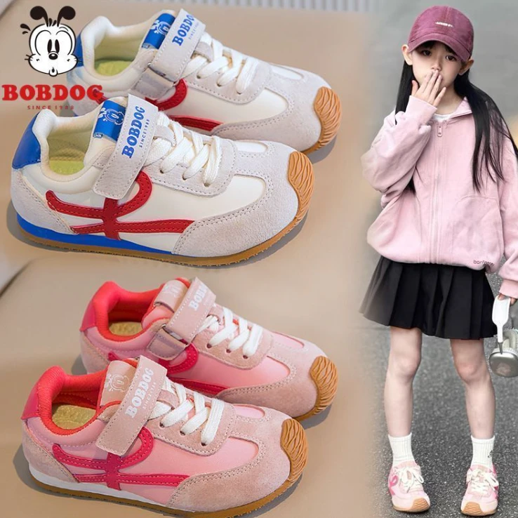 巴布豆儿童阿甘鞋2025秋季新款女童运动鞋男童开学网面防滑透气