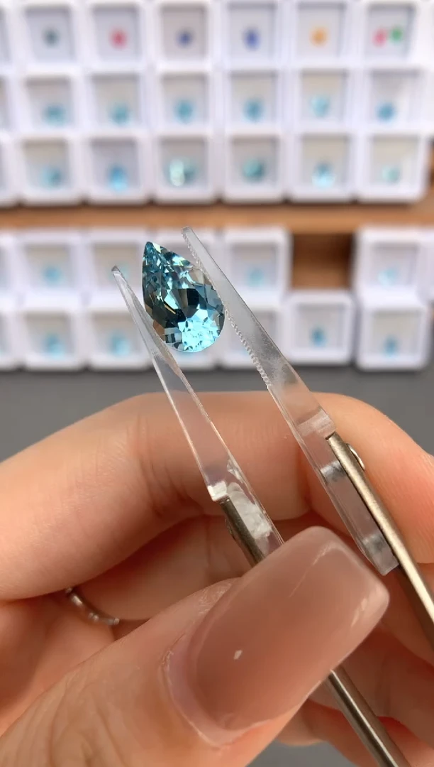 未镶嵌裸石定制海蓝宝石2.7ct 圣玛