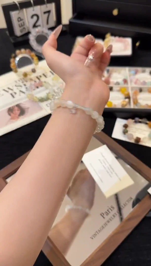 银S925镶嵌手链水晶白月光x2399