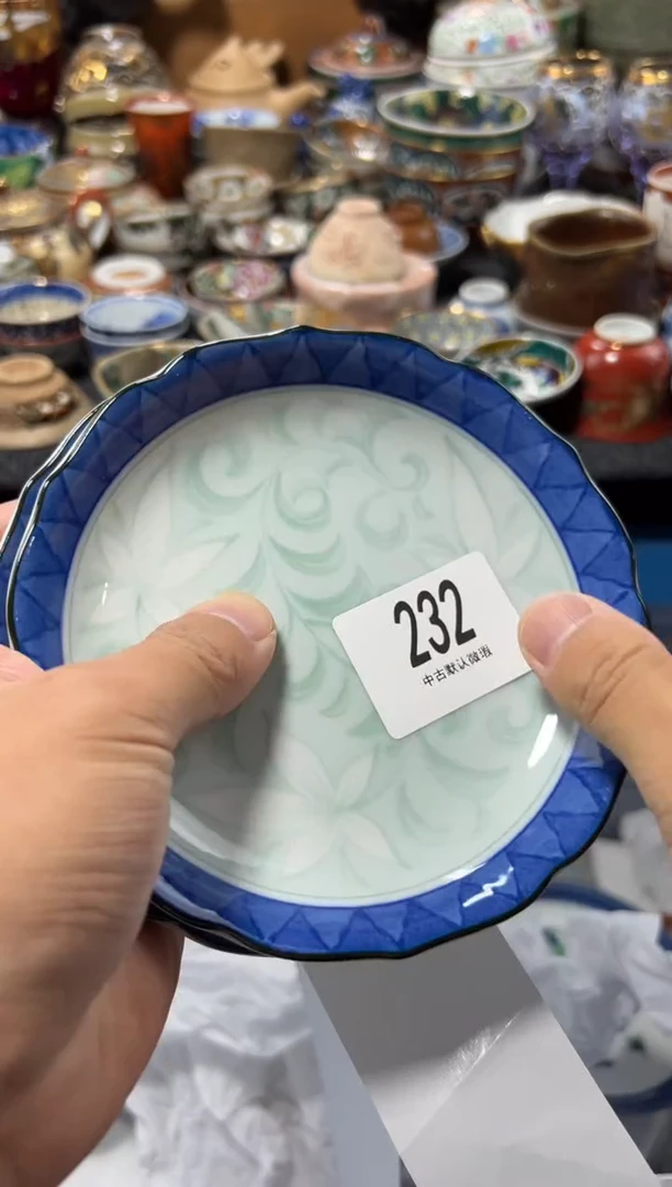 瓷片老*夏目海外回流瓷器中古品。2只