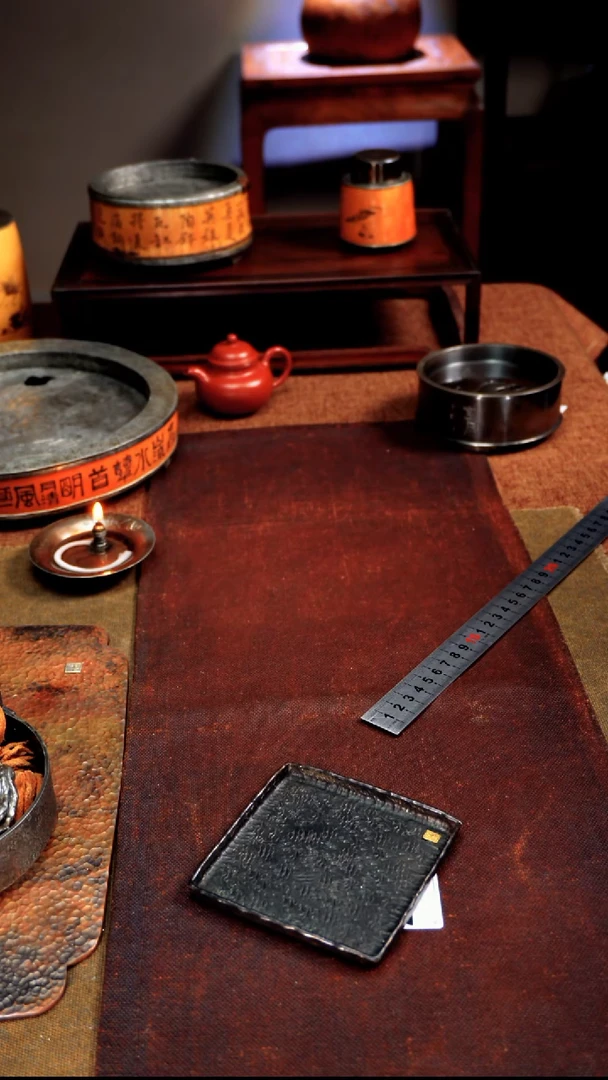 2341纯锡方壶承茶盘宽10