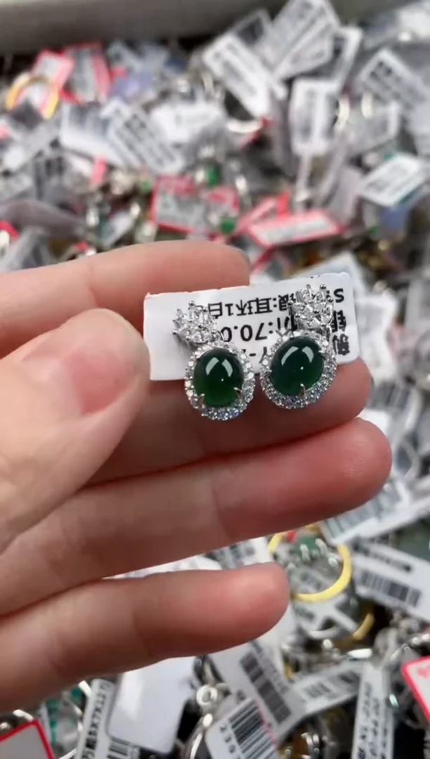 银S925镶嵌戒指翡翠16     7