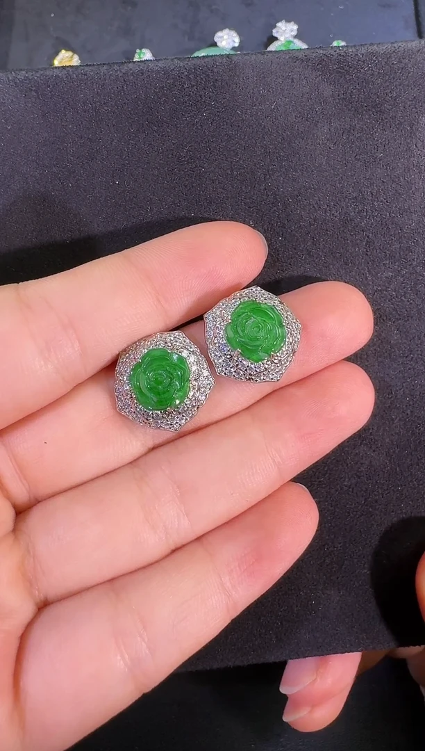 未镶嵌翡翠耳饰耳环
