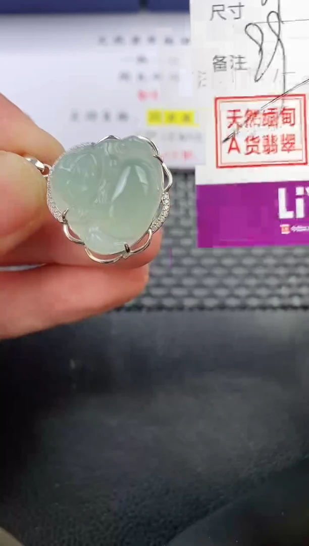 翡翠银S925镶嵌颈饰退**錄挂件