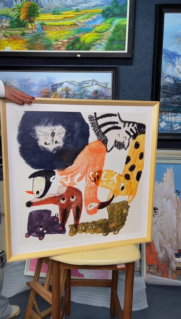 【闪购商品】油画40号 80*80 动物-手绘油画