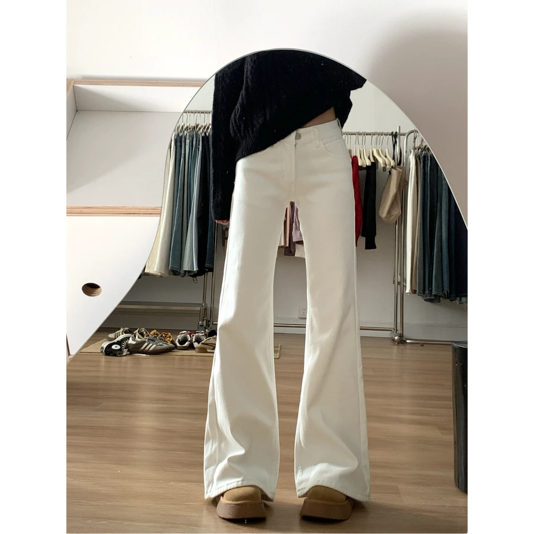 低腰不贴腿百搭喇叭裤拖地牛仔裤女新款美式辣妹显瘦微喇阔腿裤子