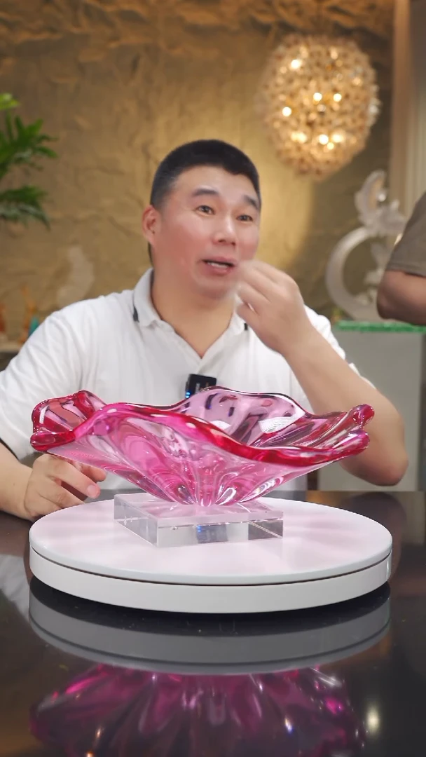 琉璃手工艺品用****5福利金红郁金香果盘