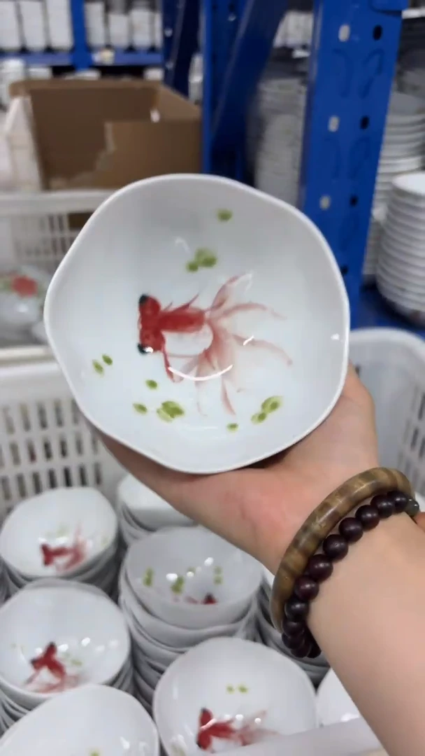 瓷片景德镇手绘釉中彩（食品级）大号宝宝碗