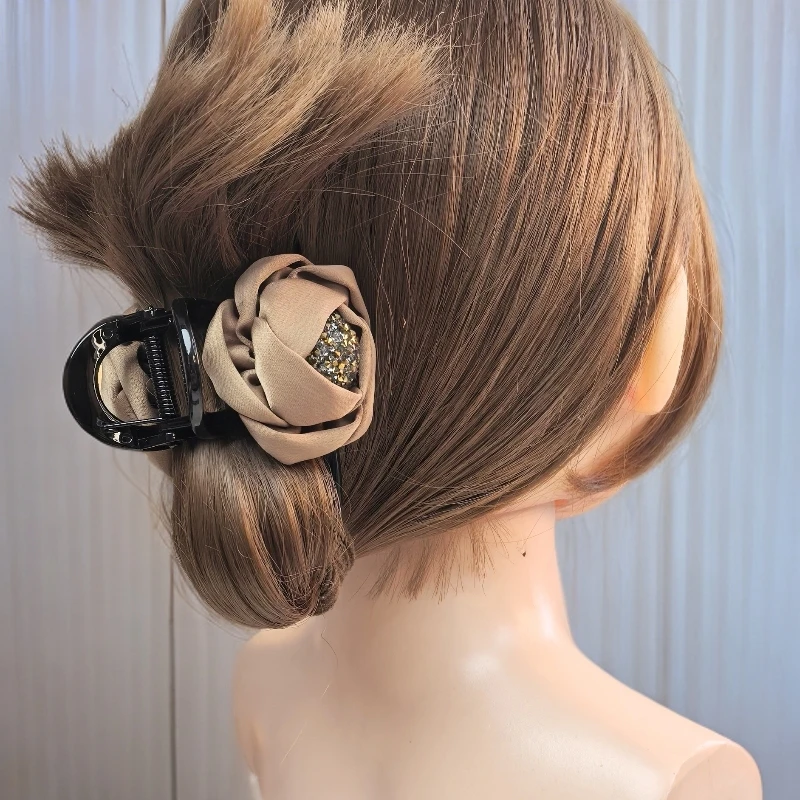 原创设计双层五瓣花立体花朵抓夹