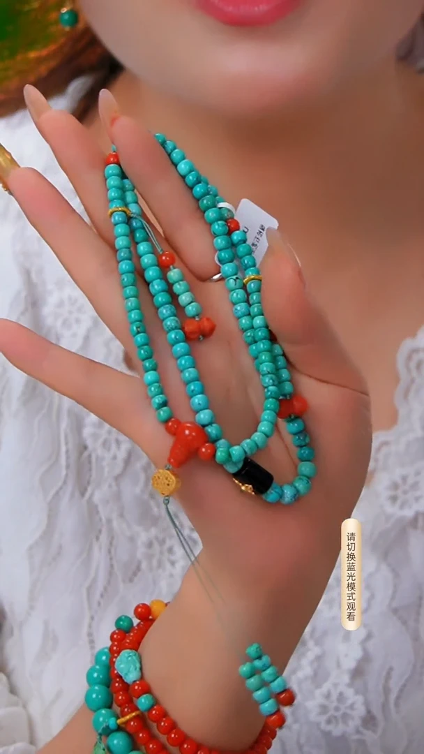 银S925镶嵌绿松石项链多样性发货一件