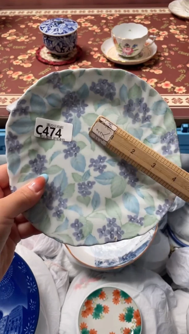 瓷片榴****女瓷器瓷器C474