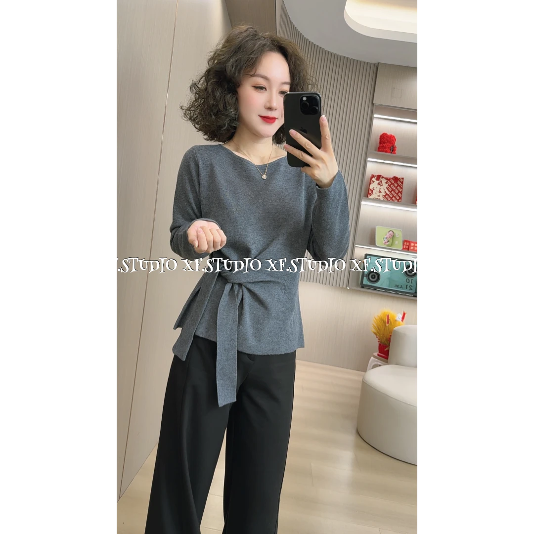 【小凤x定制】气质女人味一字领细针织上衣
