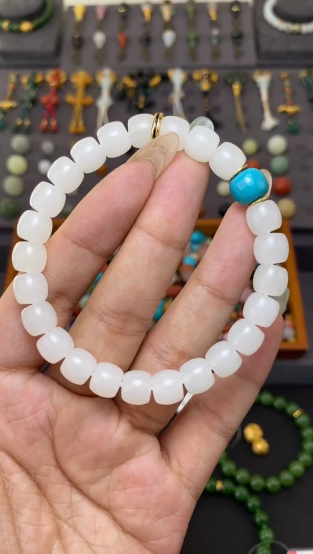 未镶嵌和田玉挂件9mm于田极限弧手串金版搭配版