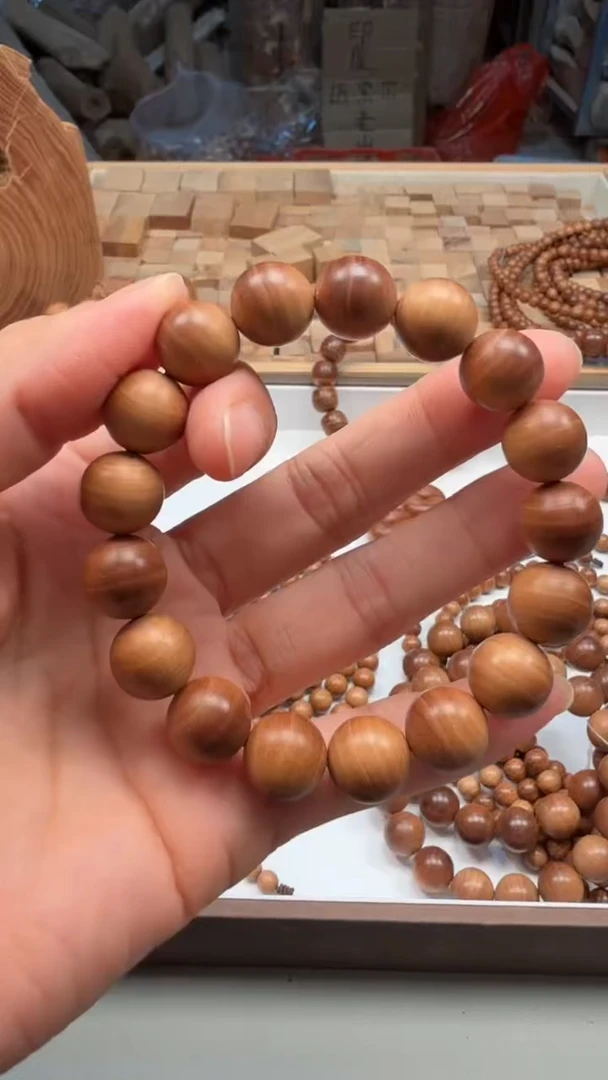 檀香木手串/手链1.2黑肉虎皮纹单圈