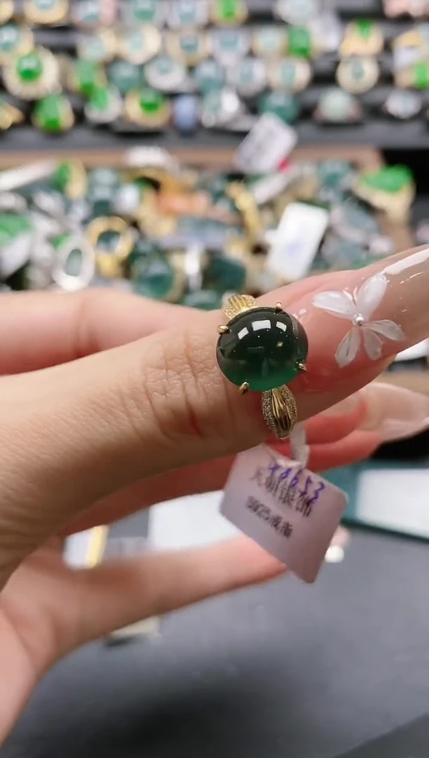 【闪购商品】翡翠戒指银S925镶嵌5151