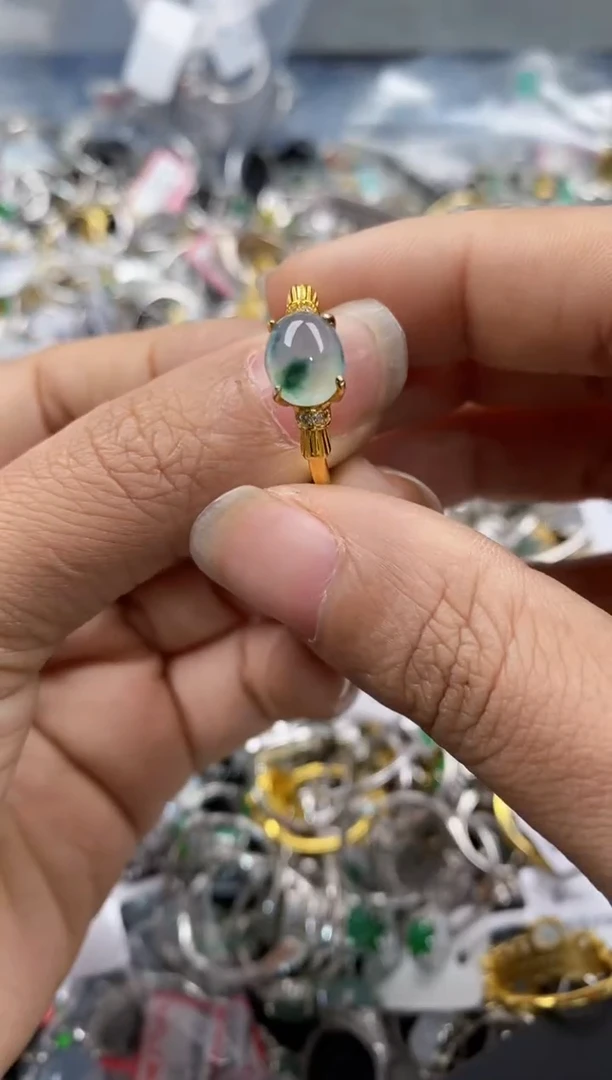 银S925镶嵌戒指翡翠11-11---4