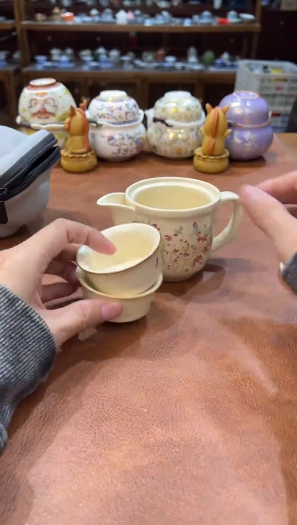 真的很便宜会开片的旅行茶具