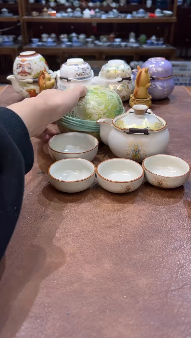 真的很便宜超好看会开片的旅行茶具