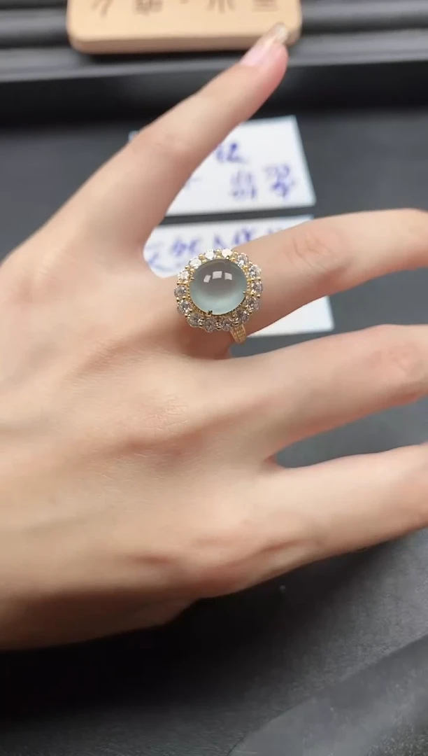 翡翠戒指银S925镶嵌51511