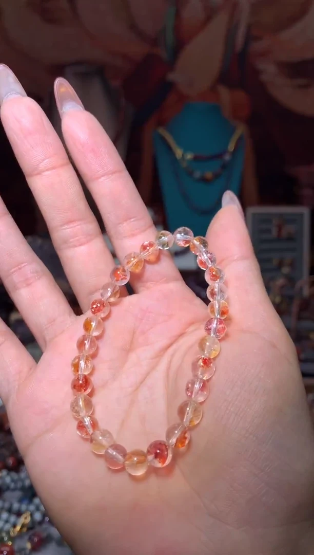 未镶嵌珠宝半成品水晶锦鲤胶花手串6+mm
