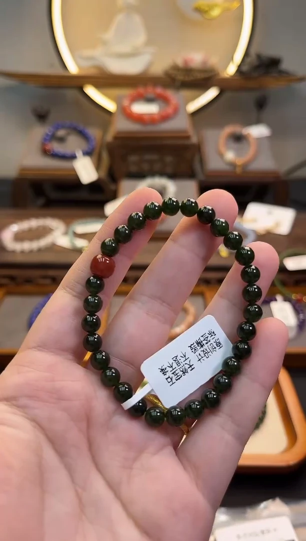 手链银S925镶嵌和田玉货号1135