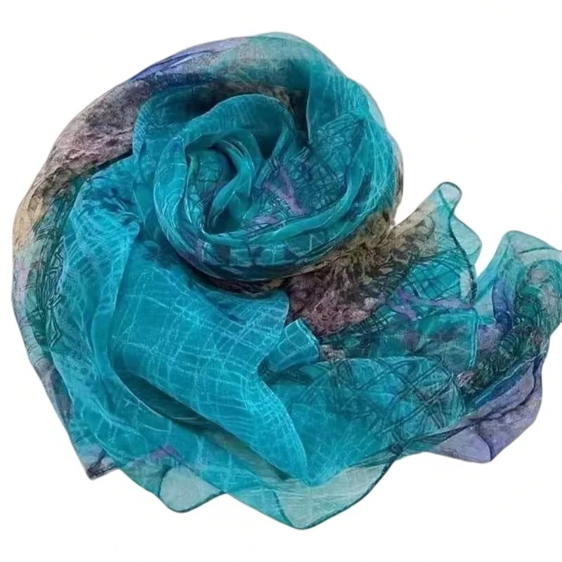 优柔纱防晒丝巾薄款时尚优雅沙滩巾加大披肩方巾雪纺纱巾洋气百搭