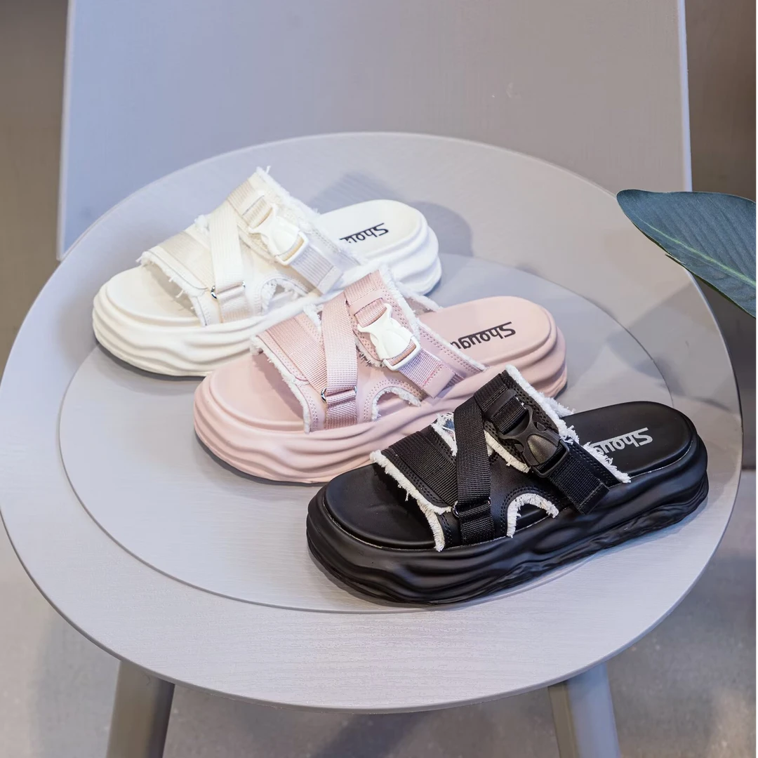 正品拖鞋女外穿爆款2025新款时尚百搭轻便厚底沙滩拖鞋8520-3