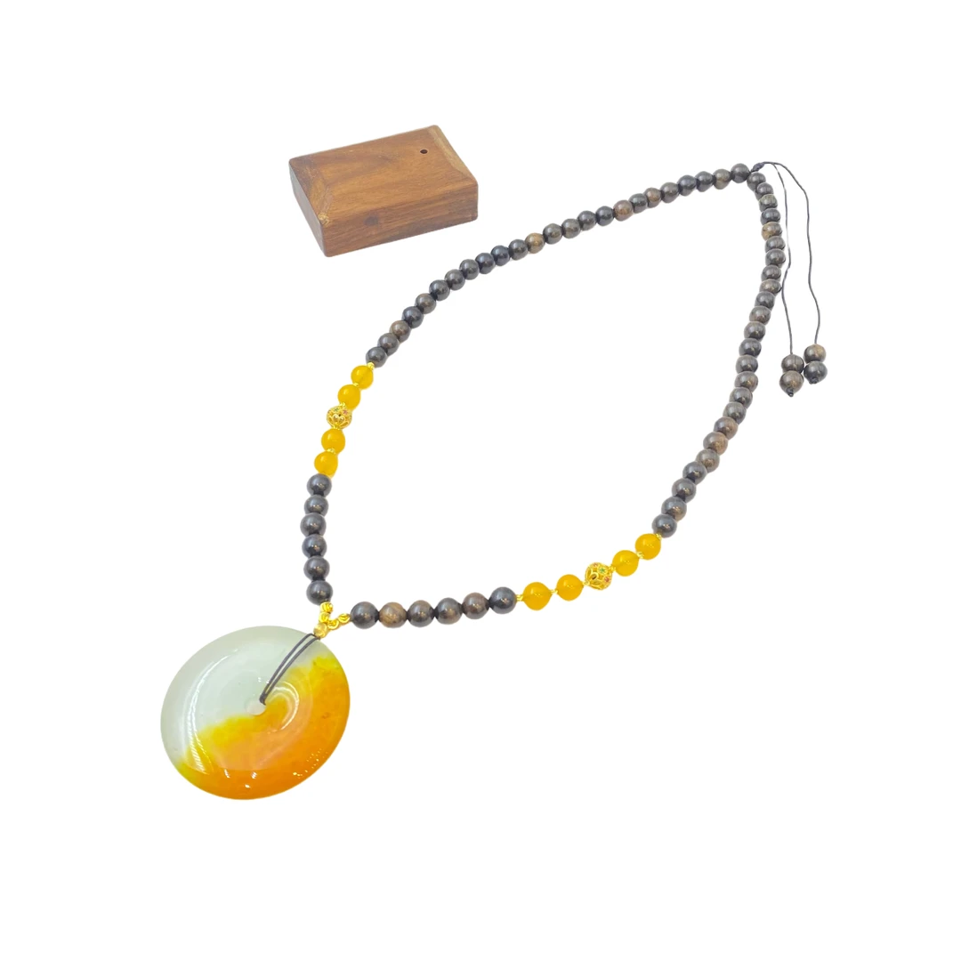 玛瑙平安扣项链X744