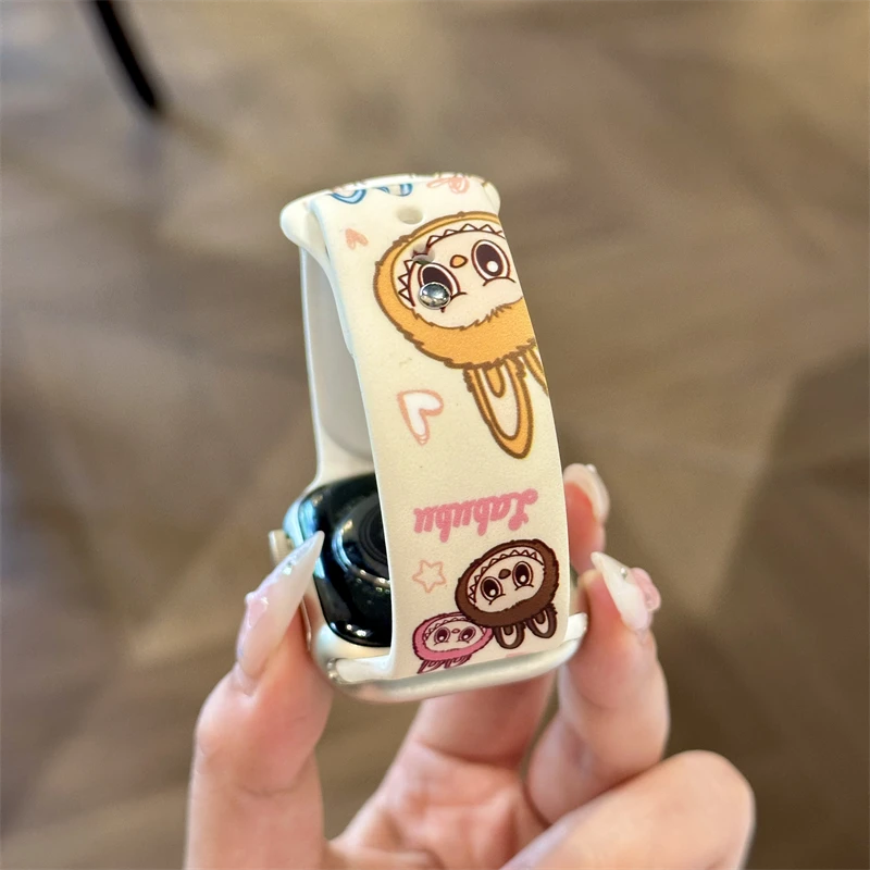 IKOK  适用于苹果iwatchs10表带applewatch硅胶s9拉布布41/46mm