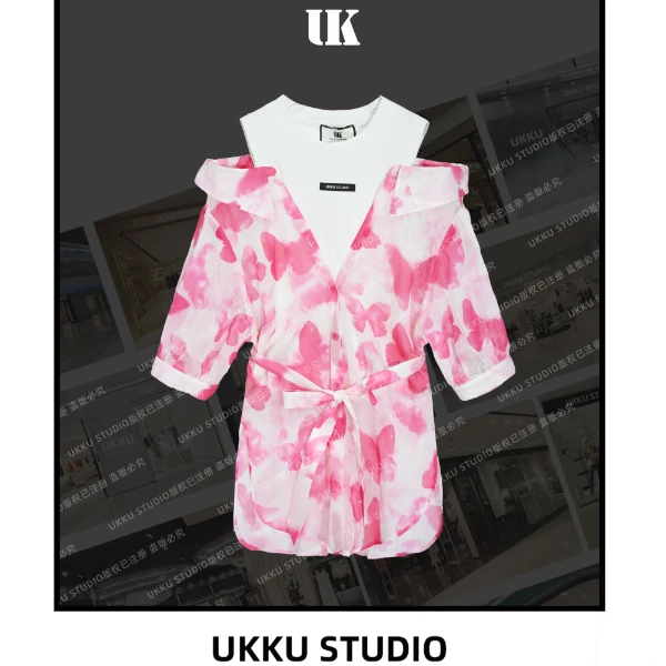 文文【UKKUSTUDIO】夏季新款设计感小众百搭时尚气质上衣311905