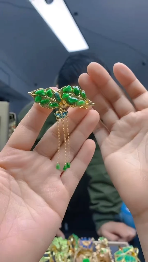 【闪购商品】翡翠耳饰合金71翡翠发簪