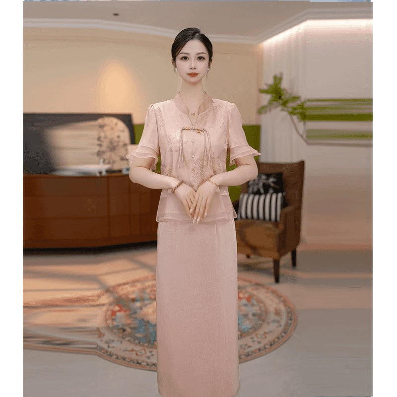 JG-25266新款2025年夏季时尚气质优雅显瘦假两件连衣裙M-4XL