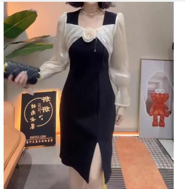 2025春季新款网红同款洋气气质韩版潮流女装爆款连衣裙女叶