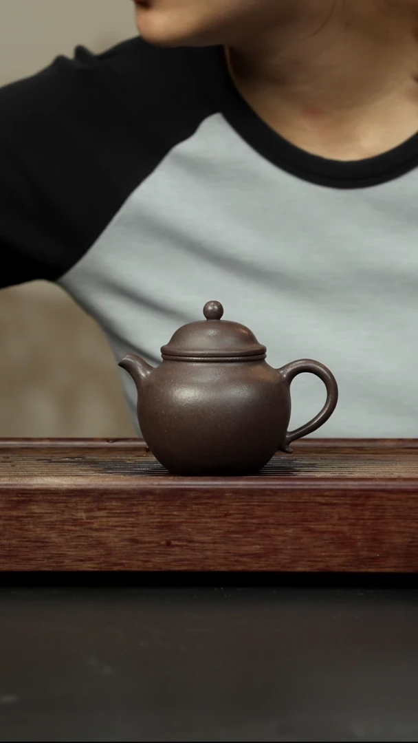 紫砂茶壶粗砂紫泥 秋水