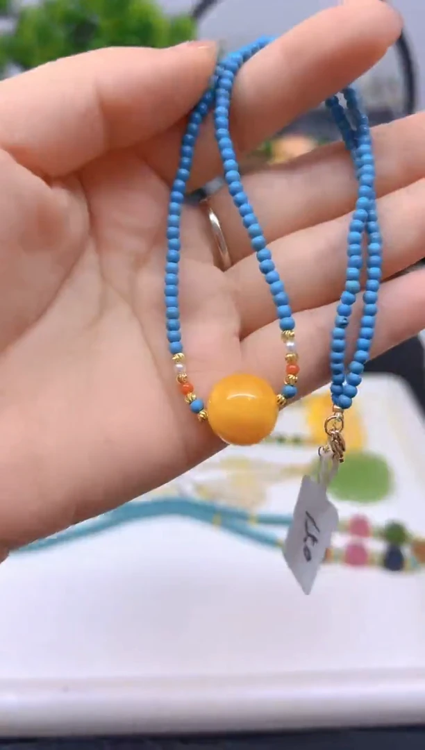 未镶嵌颈饰蜜蜡DIY款X231