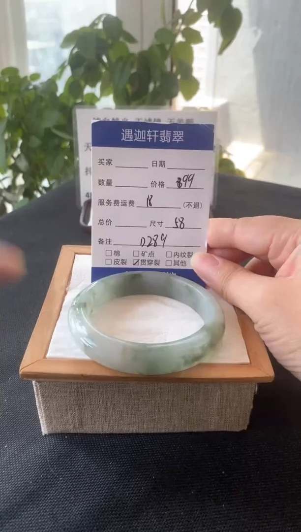翡翠手镯未镶嵌58圈口 D289编码