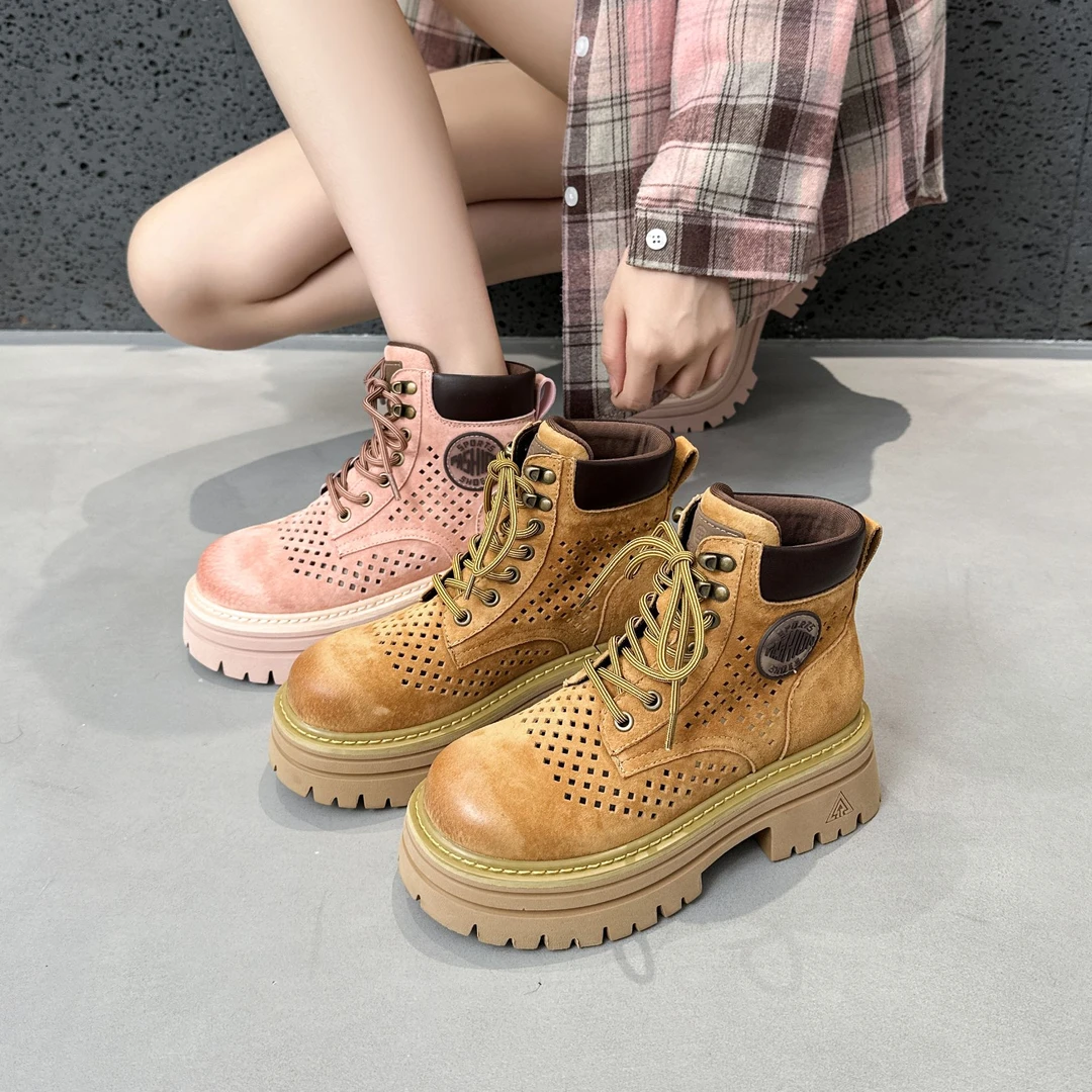 防滑大黄靴英伦风爆款增高马丁靴时尚单靴高帮秋季厚底百搭休闲