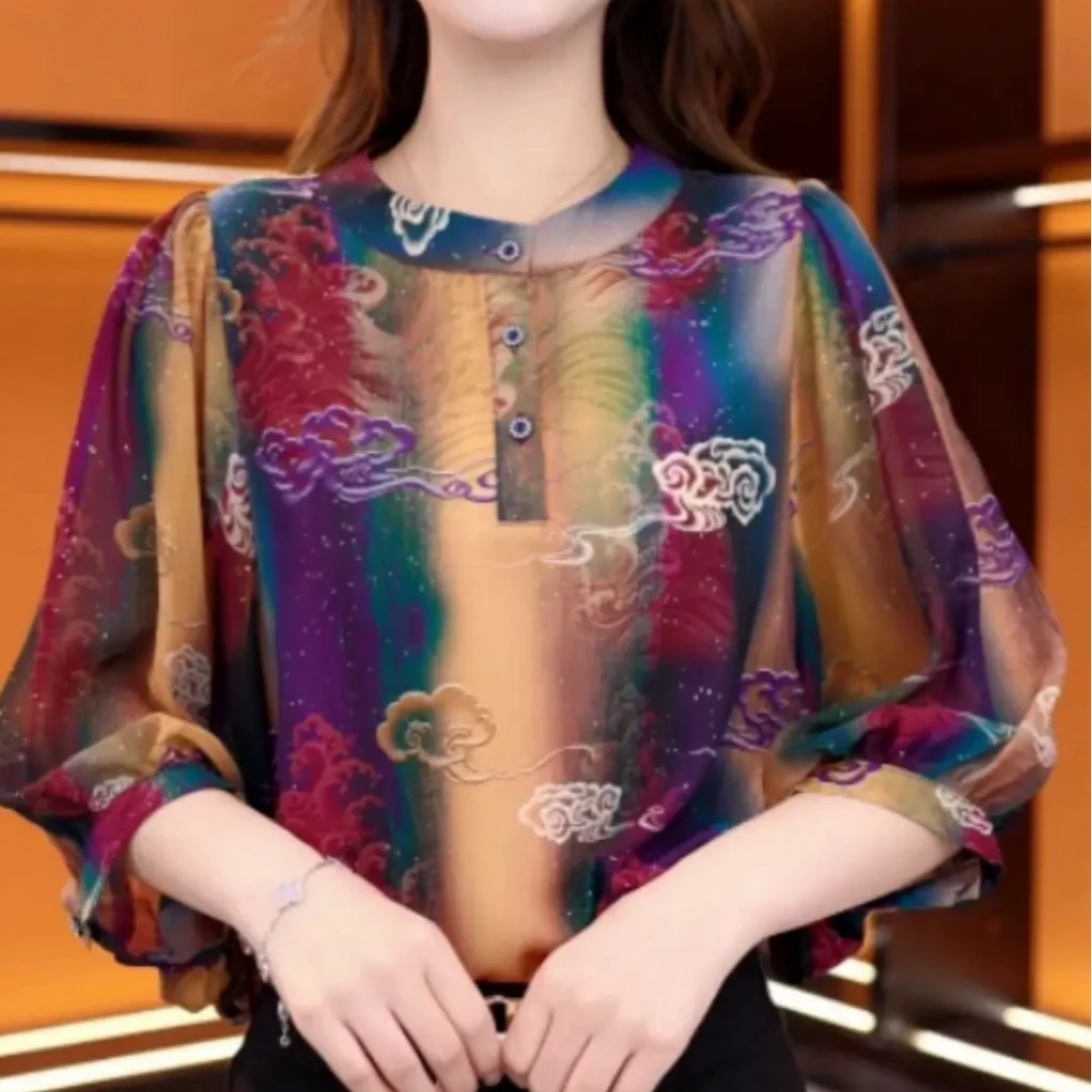 时尚百搭气质衬衫2025新款减龄s1显瘦衬衣高级感宽松上衣962洋气