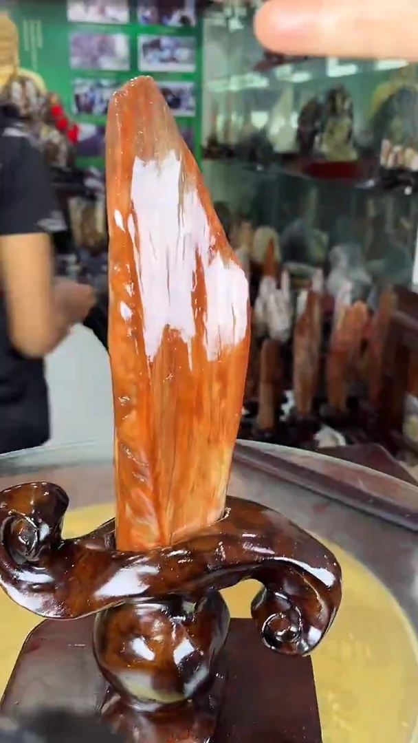 缅甸天然树化玉摆件