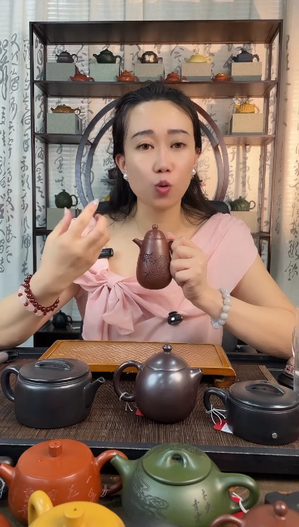 茶壶紫砂竹影高龙蛋 龙血砂 王小峰
